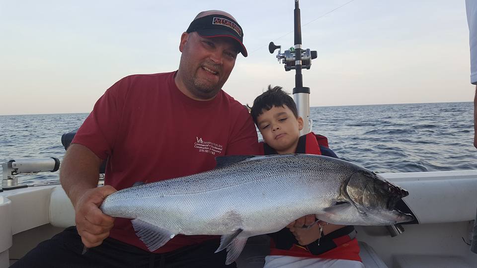 father son fishing trip lake ontario